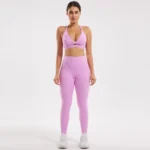 Crossover Yoga suit with pockets