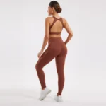 Comtrast Seamless Contour Rib Yoga Suit - Image 2